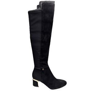 DKNY Women's Size 8.5 Cora Knee High Black Stretch Back Suede Boots NIB